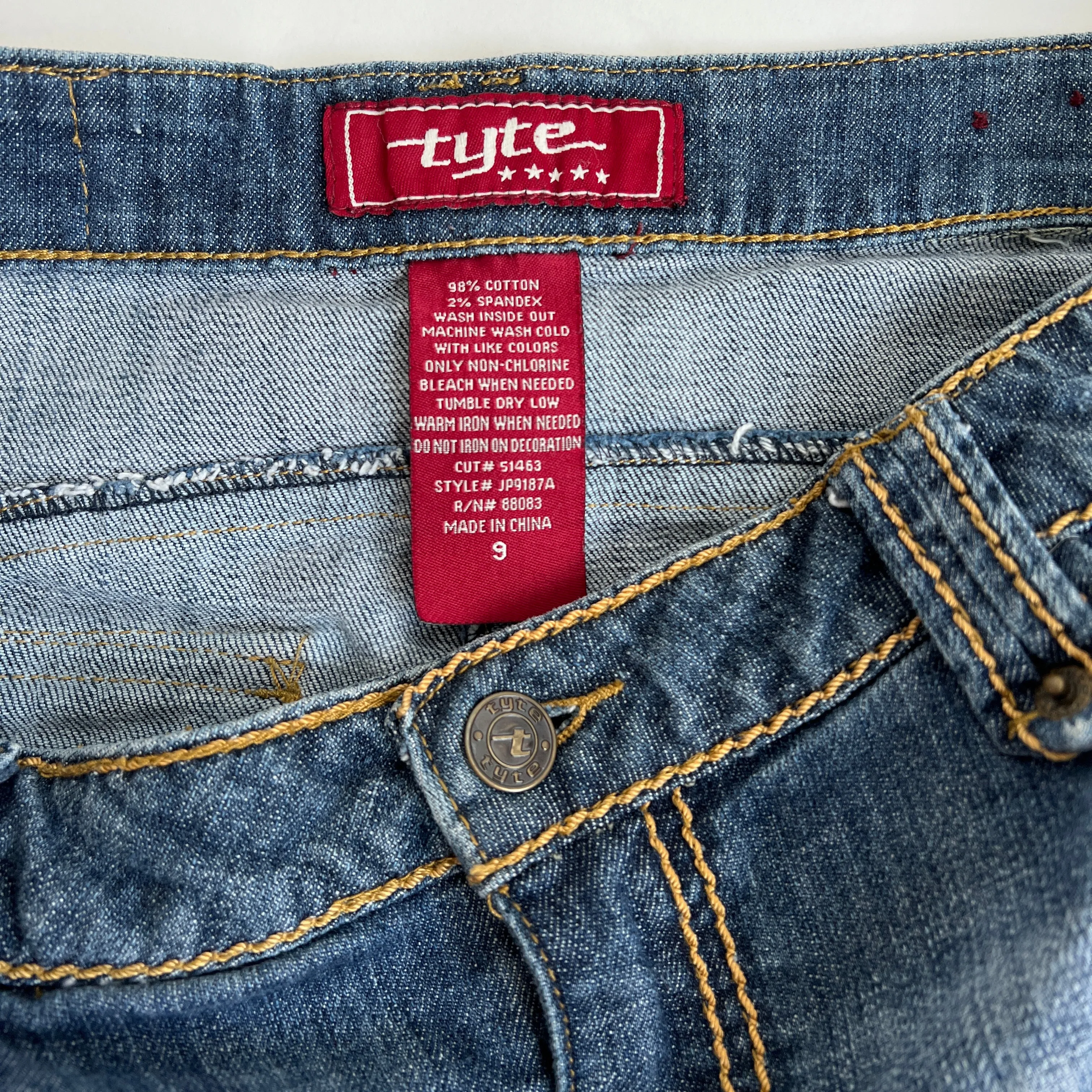 00s denim mini skirt XL