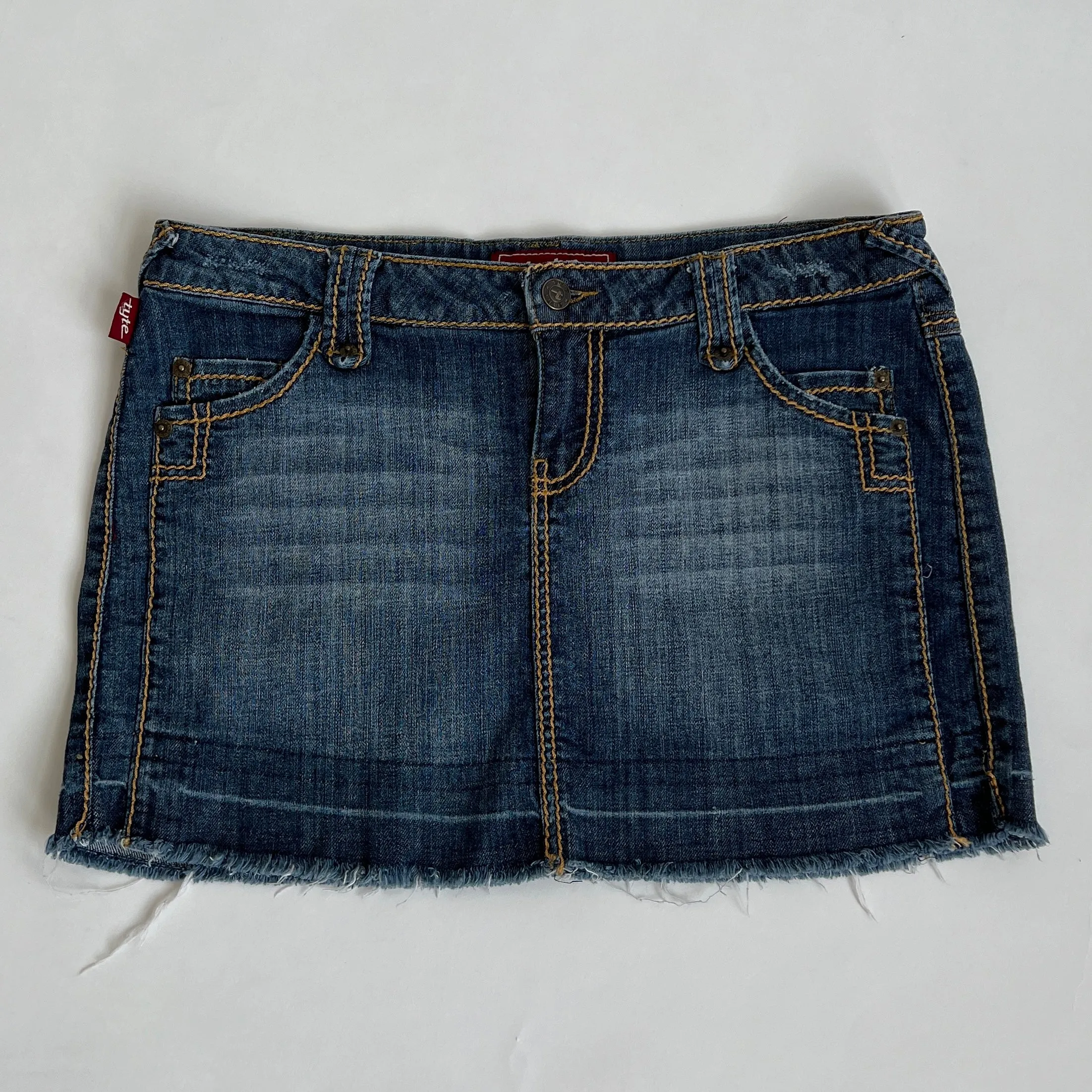 00s denim mini skirt XL