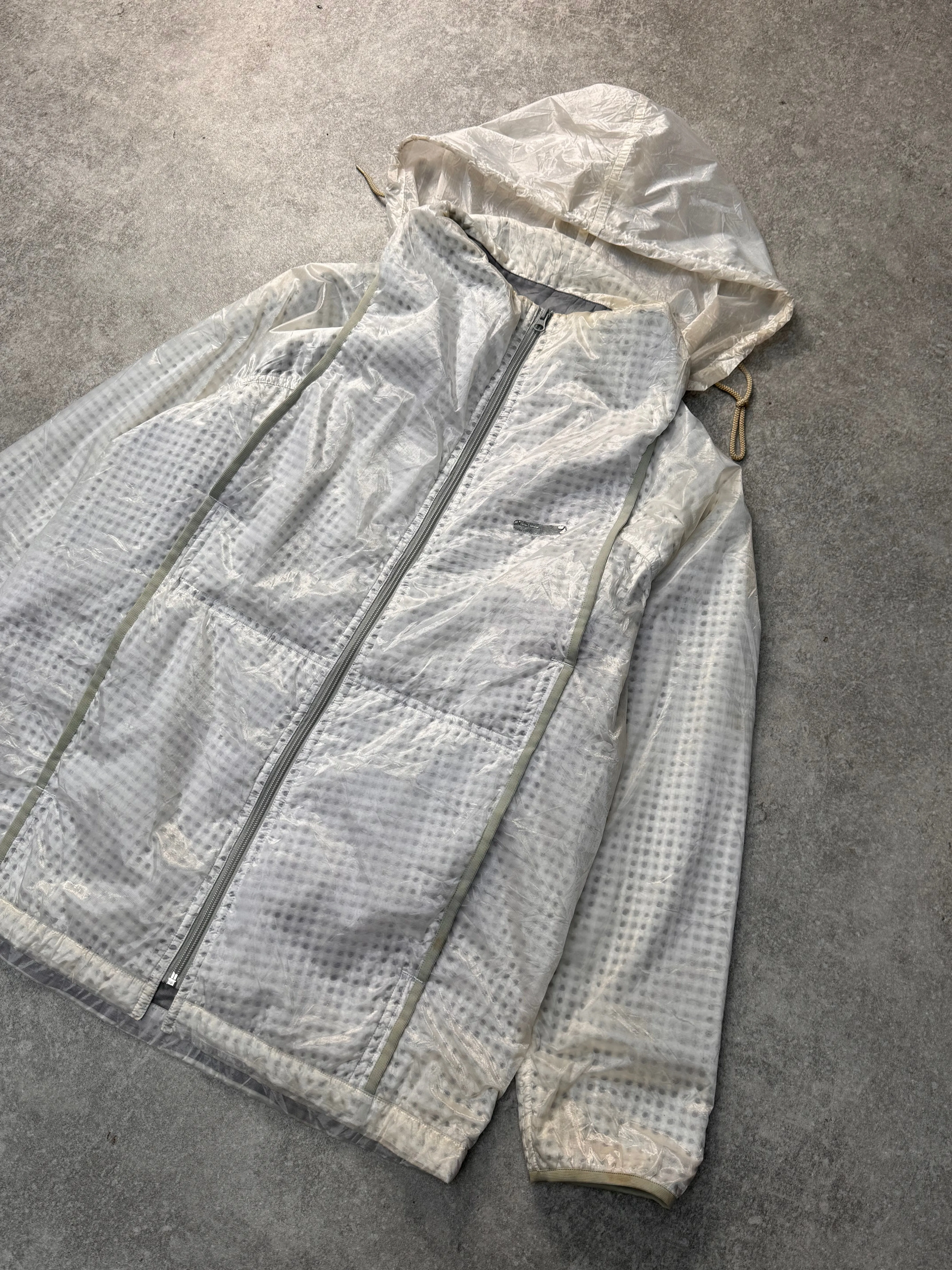 90s Final Home By Issey Miyake Transparent Textured Windbreaker
