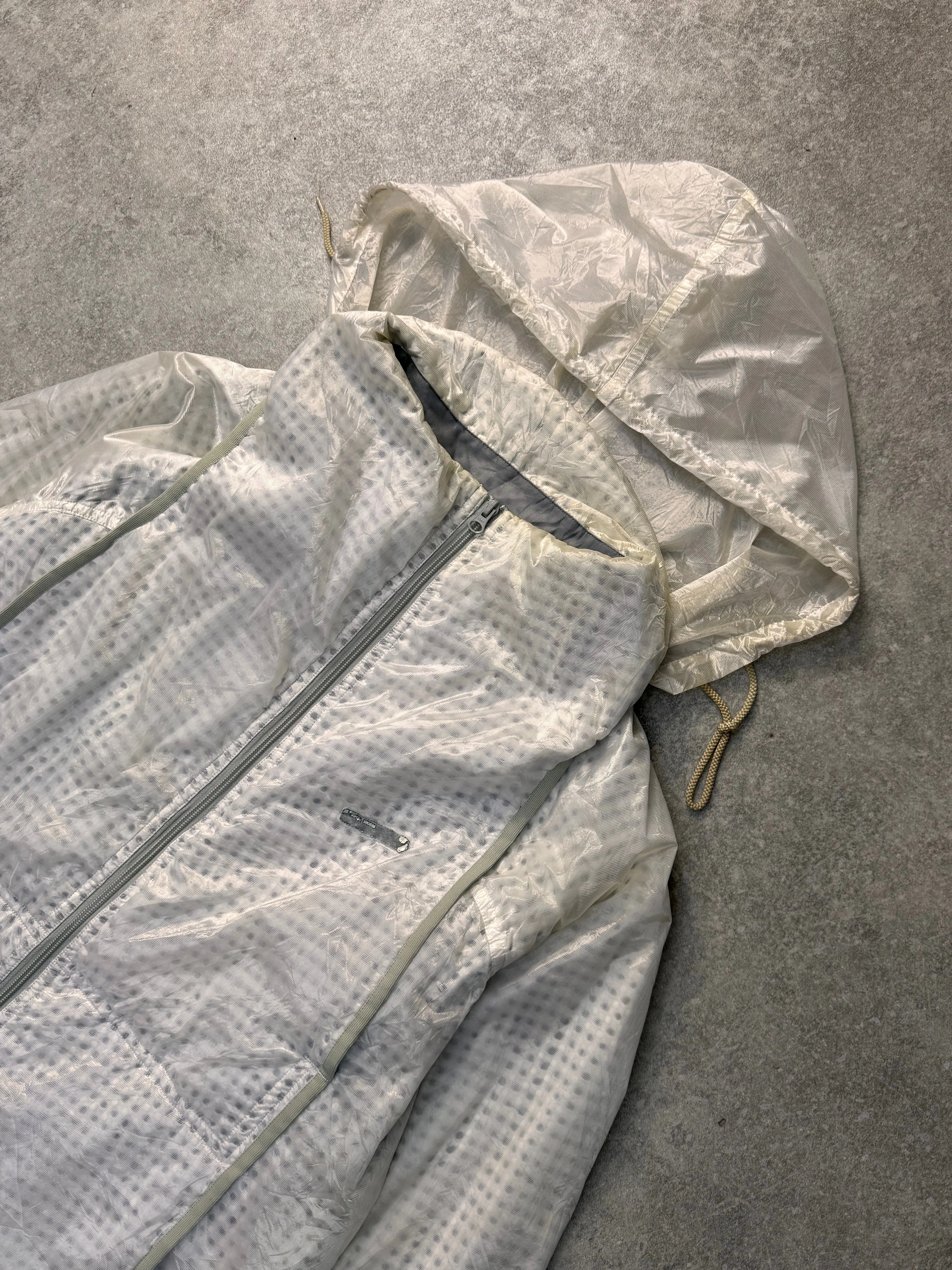 90s Final Home By Issey Miyake Transparent Textured Windbreaker