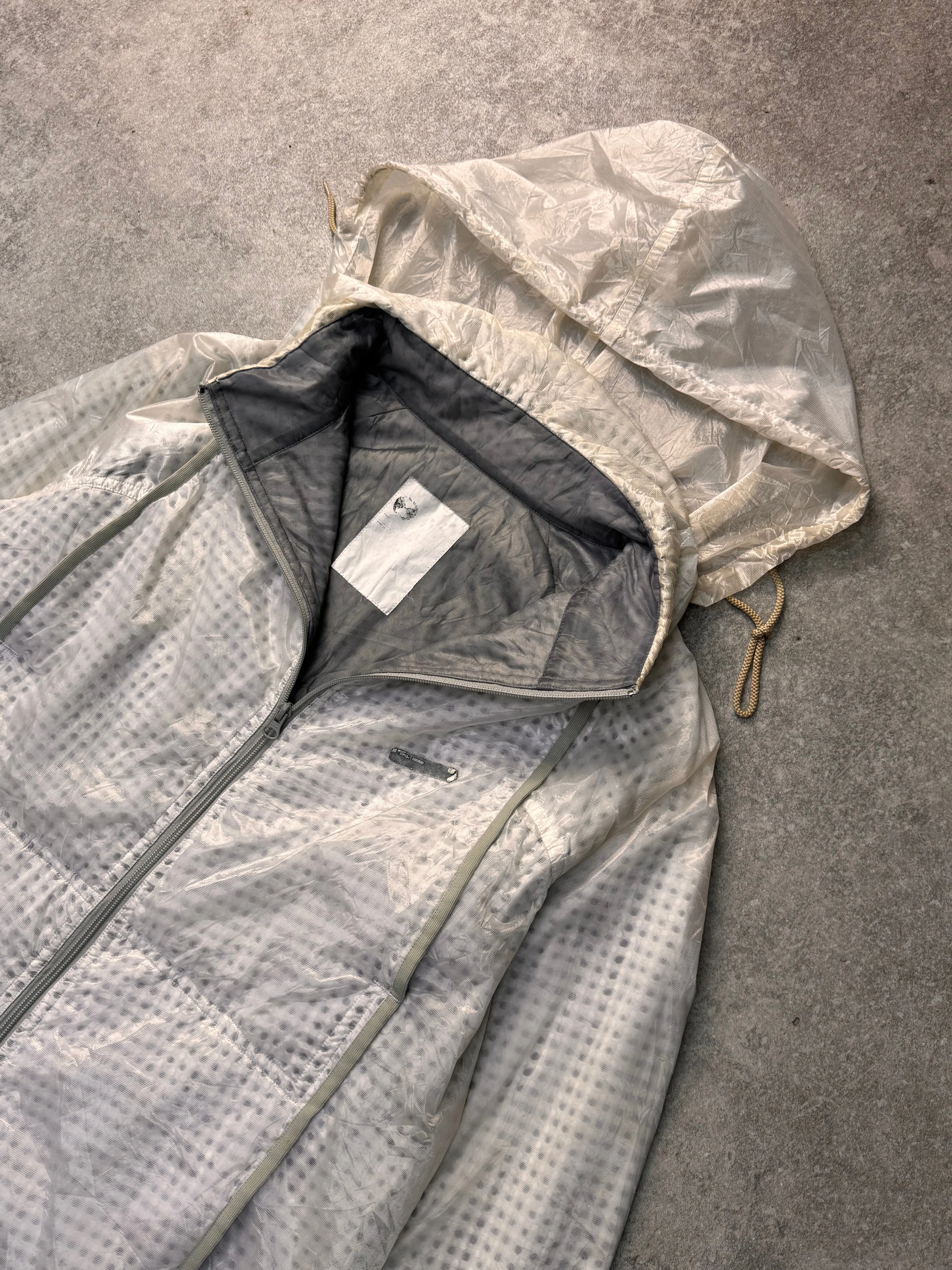 90s Final Home By Issey Miyake Transparent Textured Windbreaker