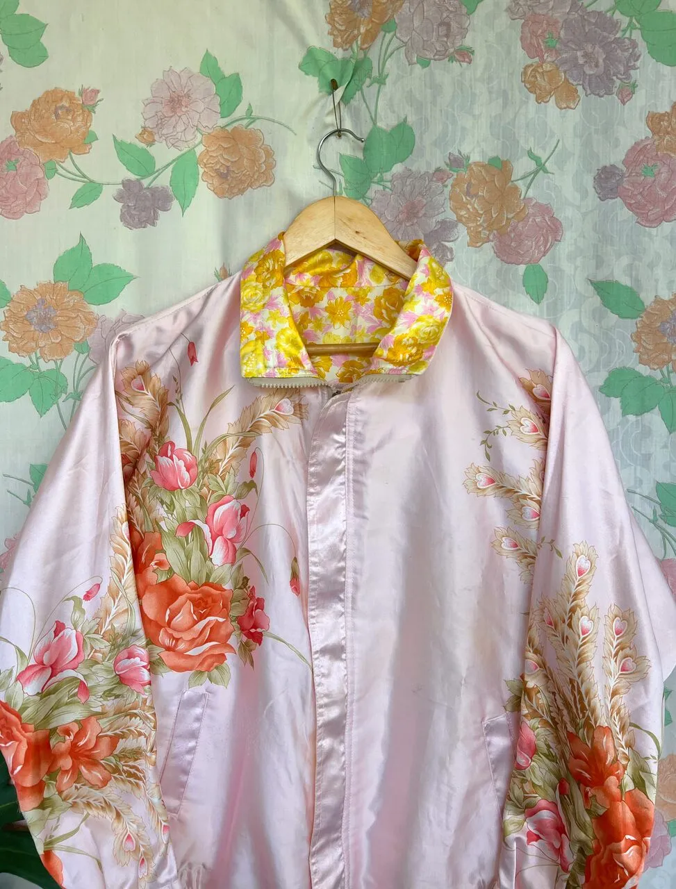 90's Iconic Pink Satin Windbreaker