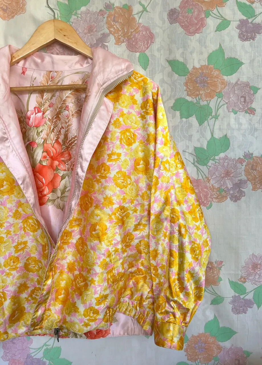 90's Iconic Pink Satin Windbreaker