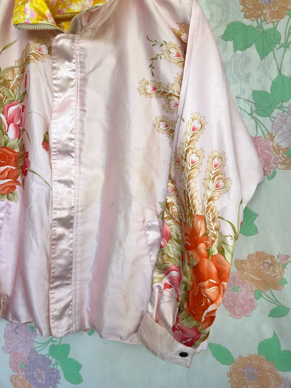 90's Iconic Pink Satin Windbreaker