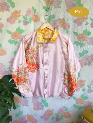 90's Iconic Pink Satin Windbreaker