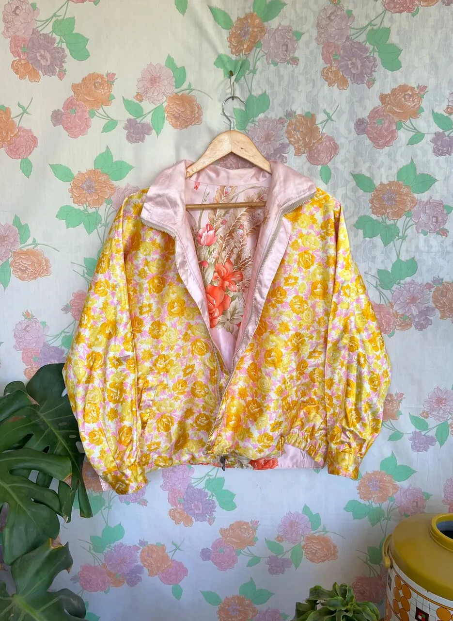 90's Iconic Pink Satin Windbreaker