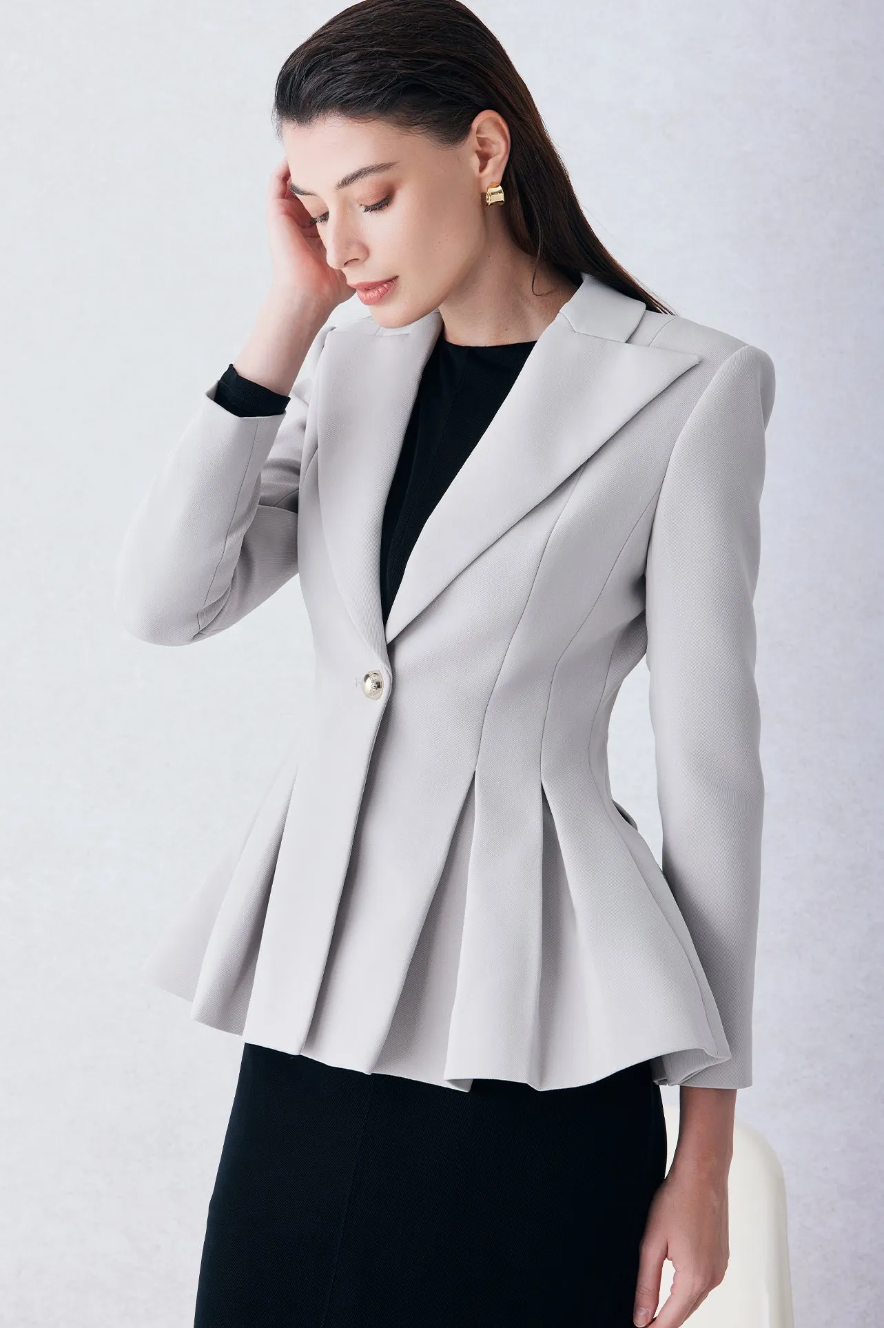 ACETATE BLEND TAILORED JACKET