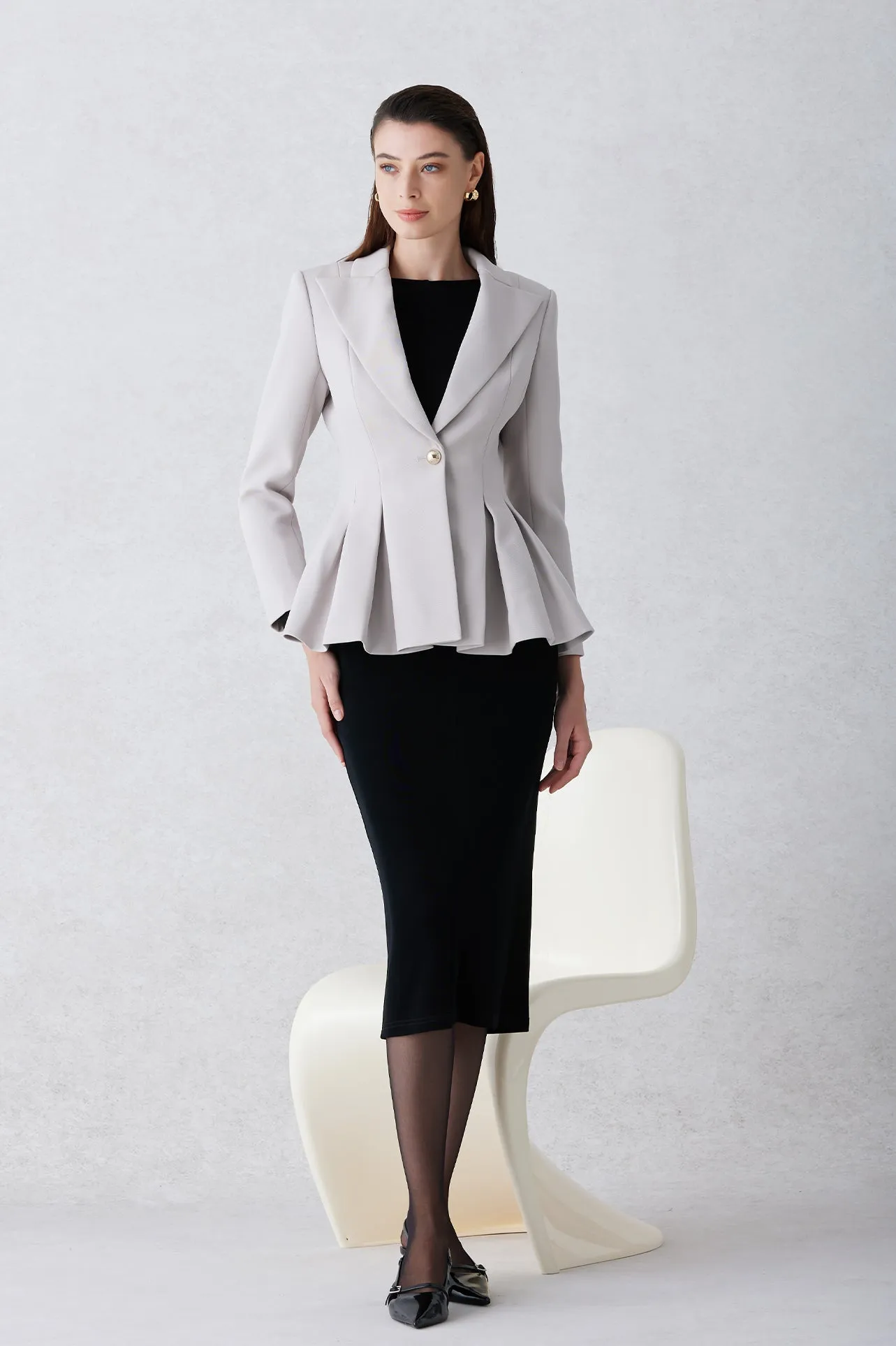 ACETATE BLEND TAILORED JACKET
