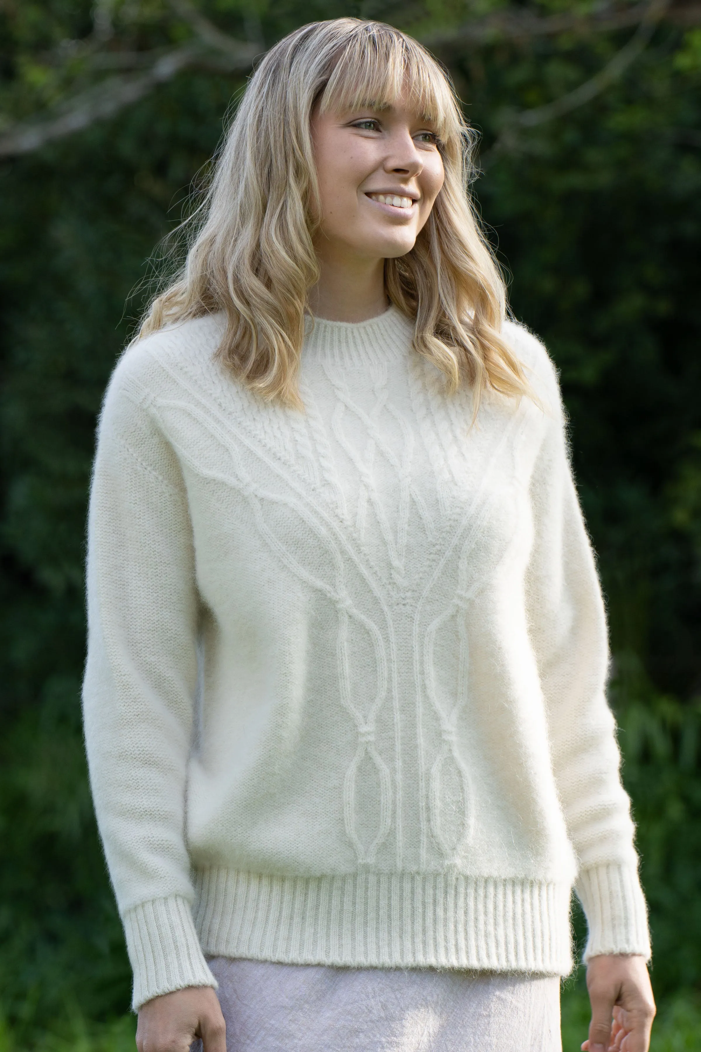 ALPACA CREW NECK CABLE JUMPER