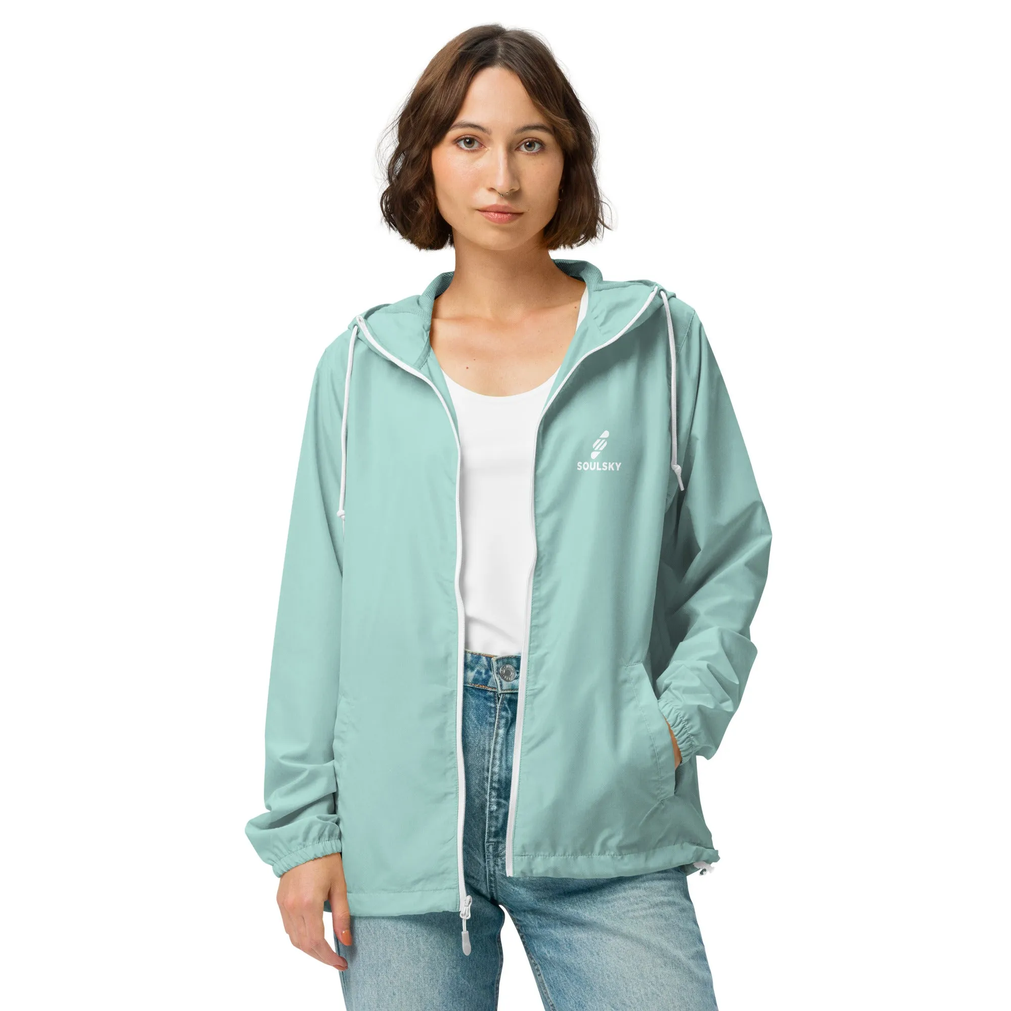AQUA Unisex Zip Up Windbreaker