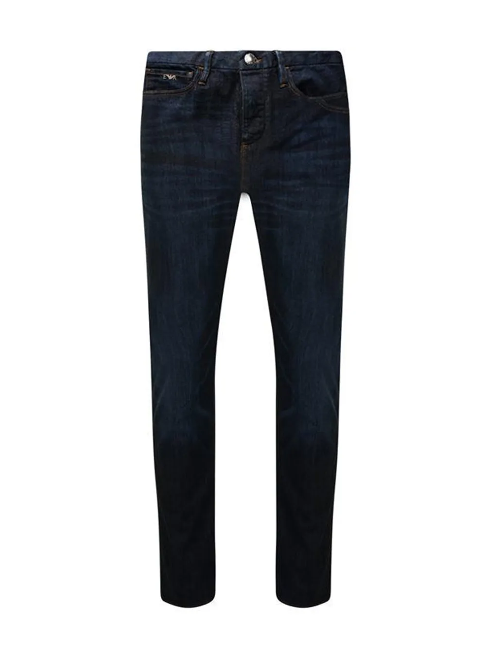 Armani Mens Slim Washed Blue Denim Jeans