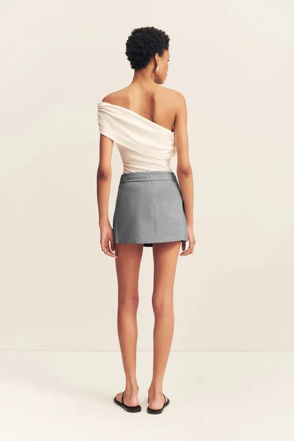 asher mini skirt - smoke grey