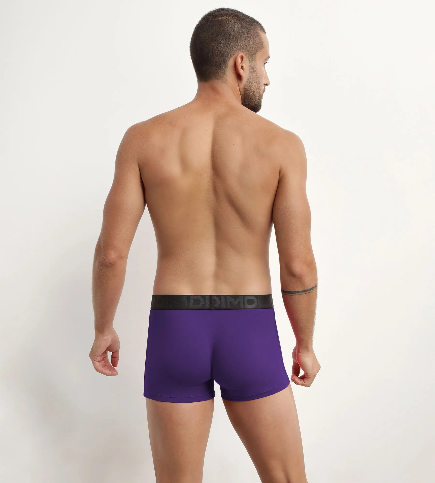 Boxer homme en coton modal à ceinture contrastée Violet Dim Classic