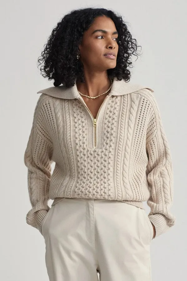 Camello Relaxed Cable Half Zip