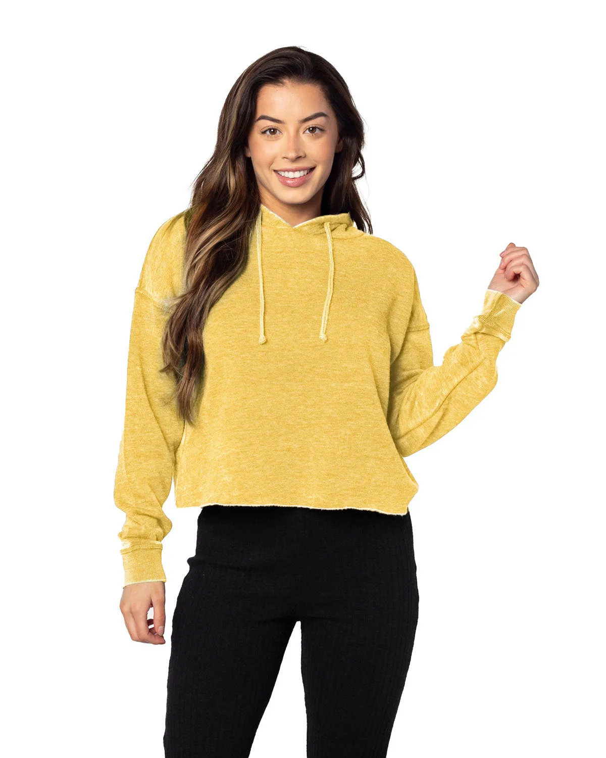 Chicka-d Ladies' Burnout Campus Hooded Sweatshirt