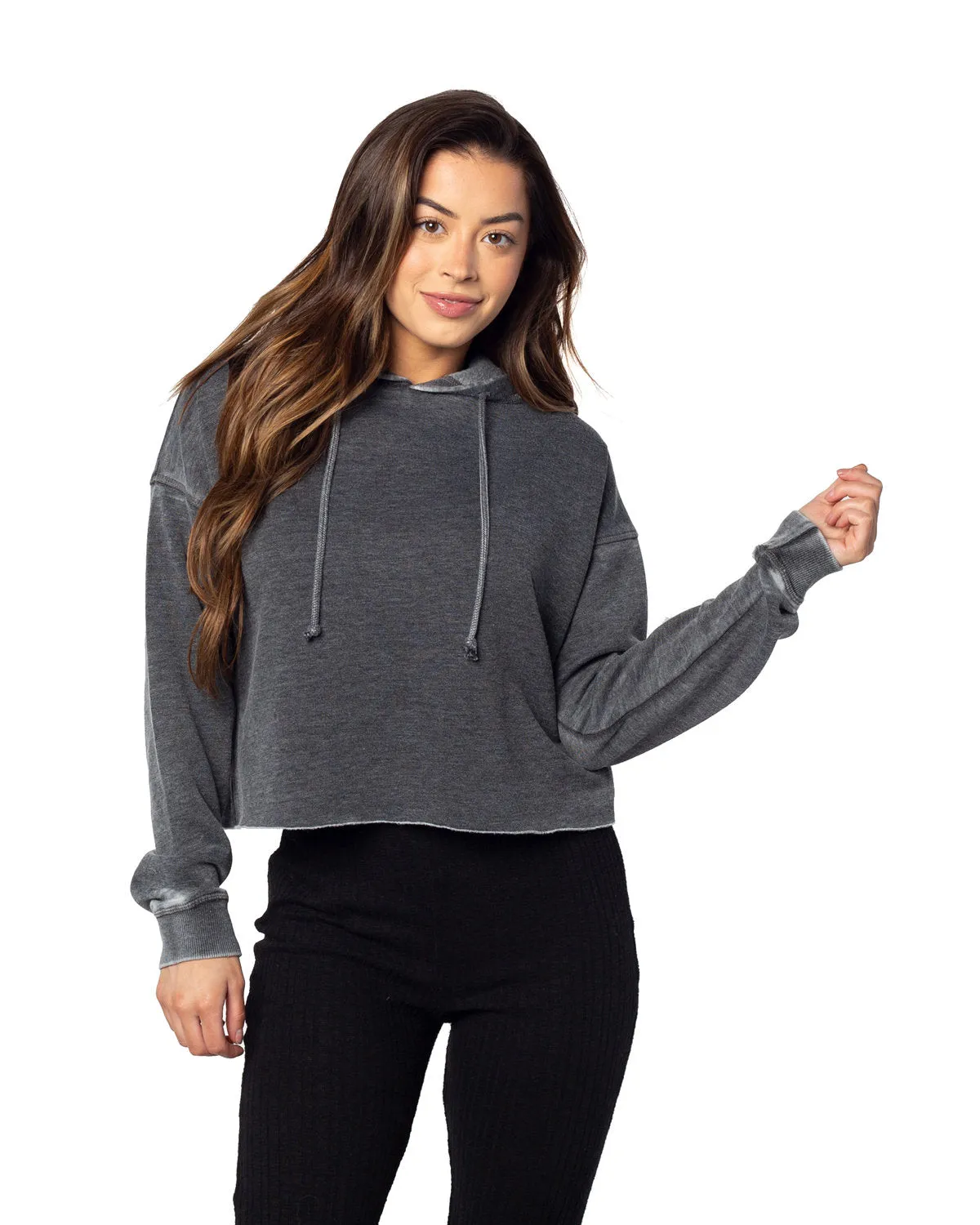 Chicka-d Ladies' Burnout Campus Hooded Sweatshirt