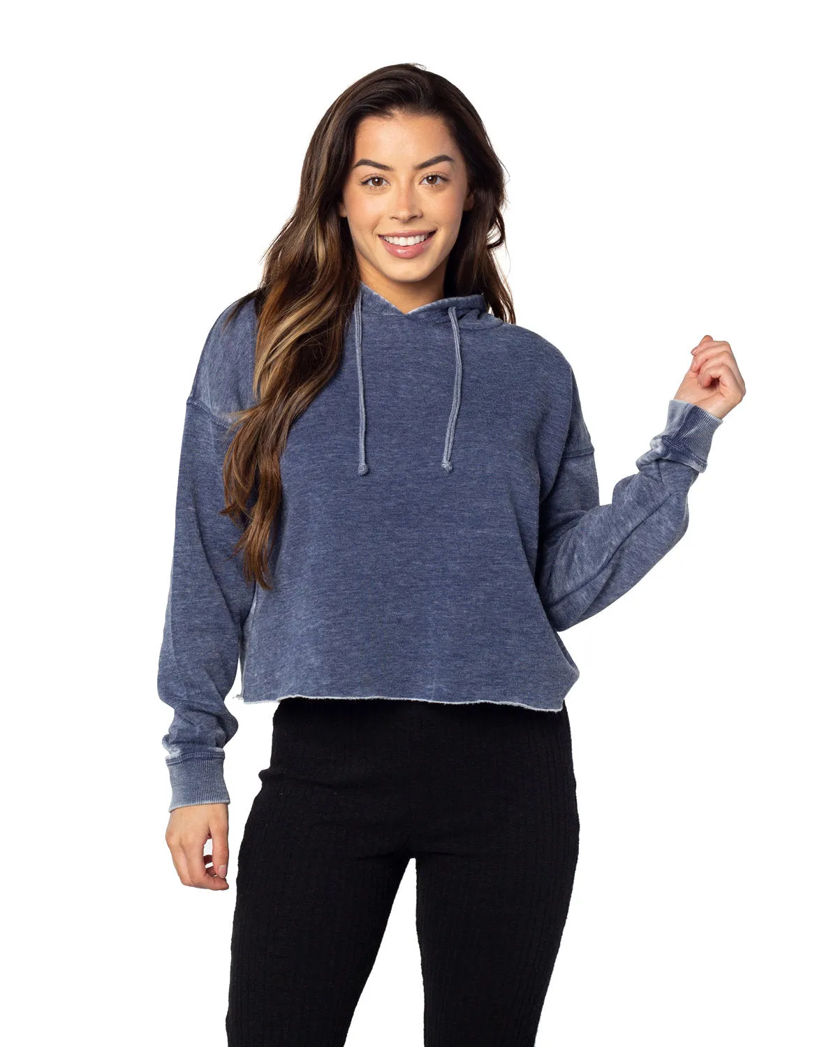 Chicka-d Ladies' Burnout Campus Hooded Sweatshirt