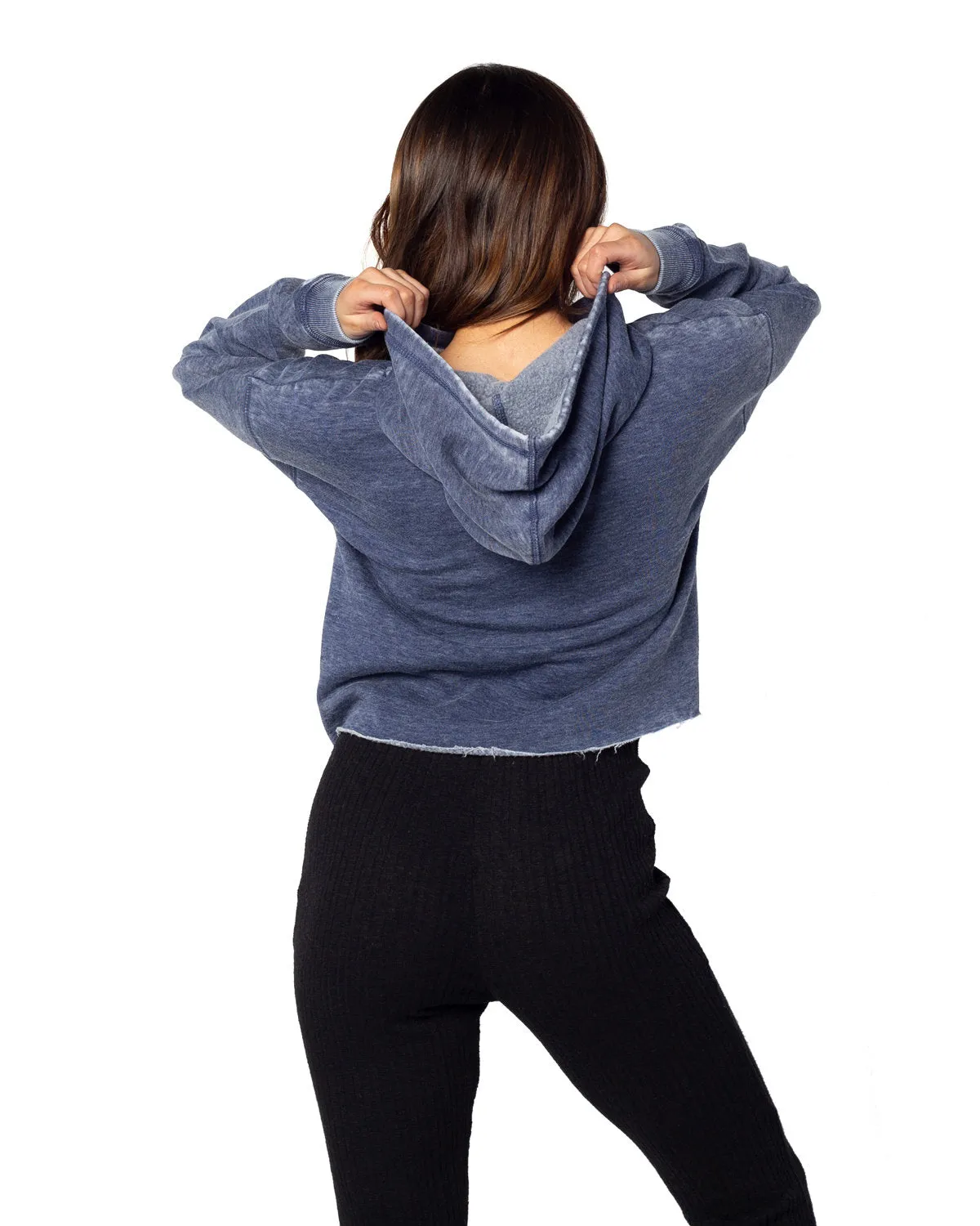 Chicka-d Ladies' Burnout Campus Hooded Sweatshirt