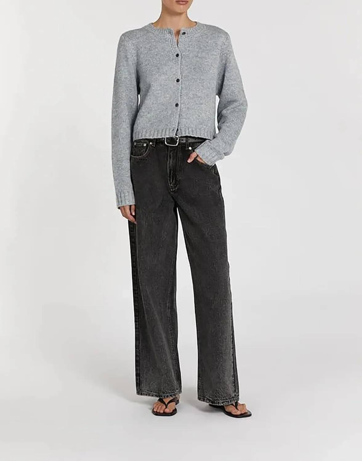 Cioatin Women Long Sleeve Button Down Knit Crop Cardigan Open Front Lightweight Sweater Pullover Fall Outfits Tops
