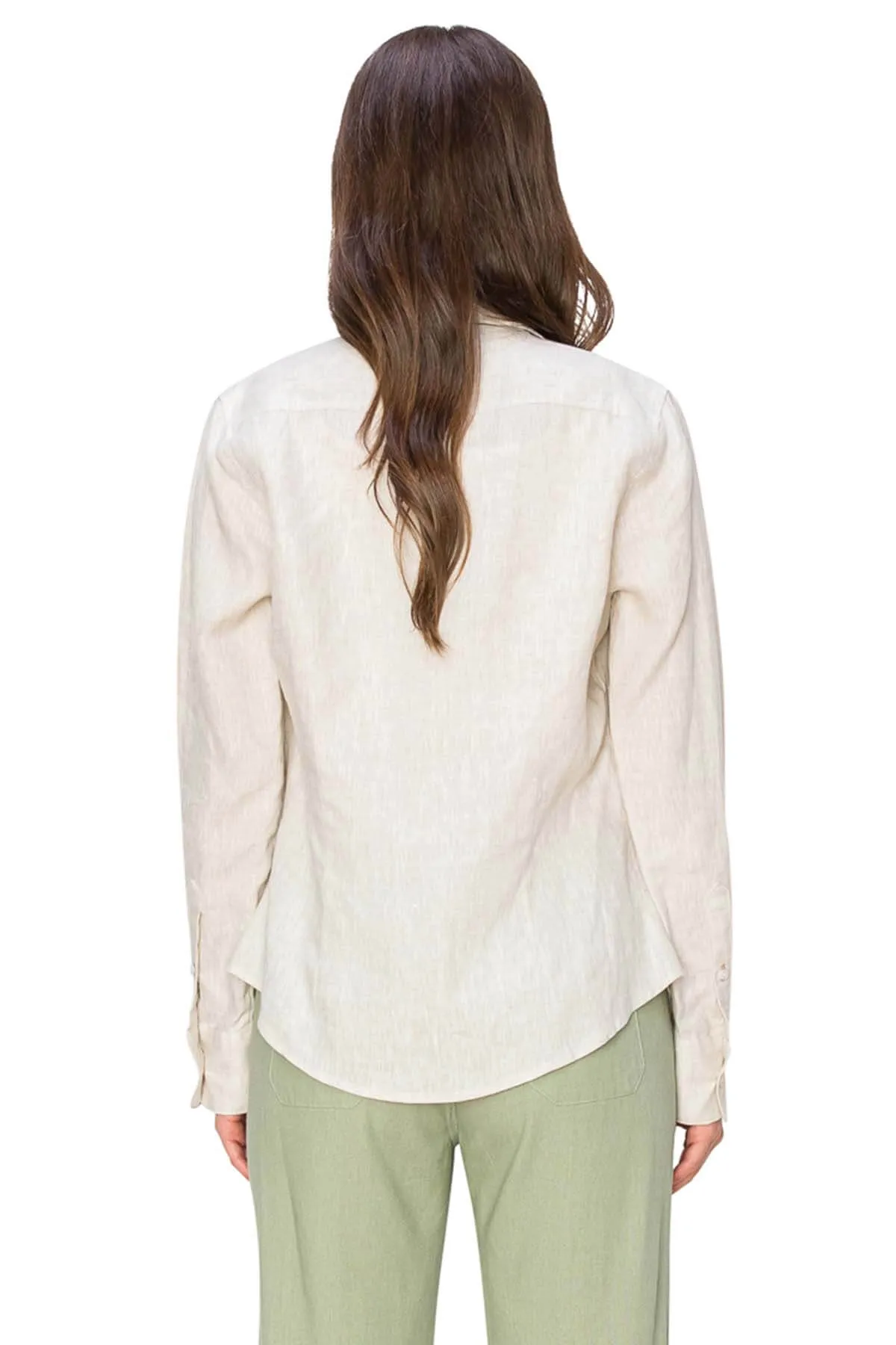 Classic Fit Linen Button-Down Shirts - Oatmeal