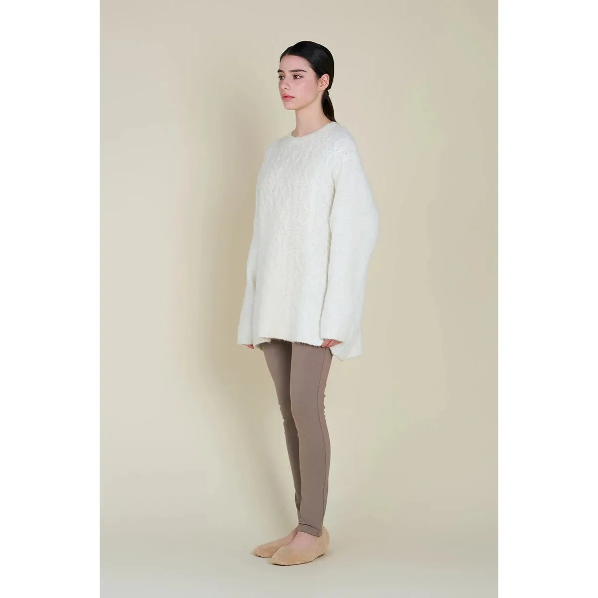 Contrast Cable Knit Sweater