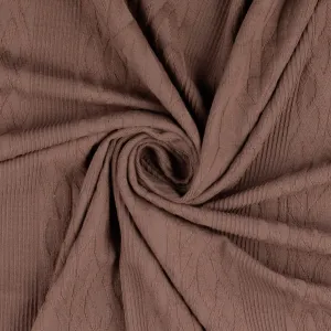 Cotton Cable Knit Fabric in Brown