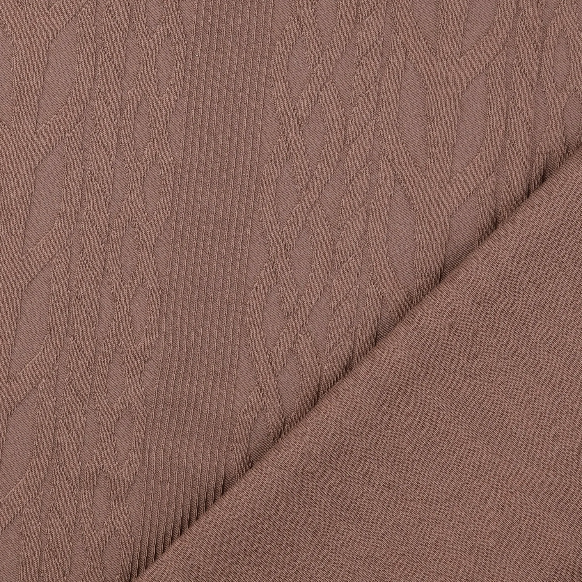 Cotton Cable Knit Fabric in Brown