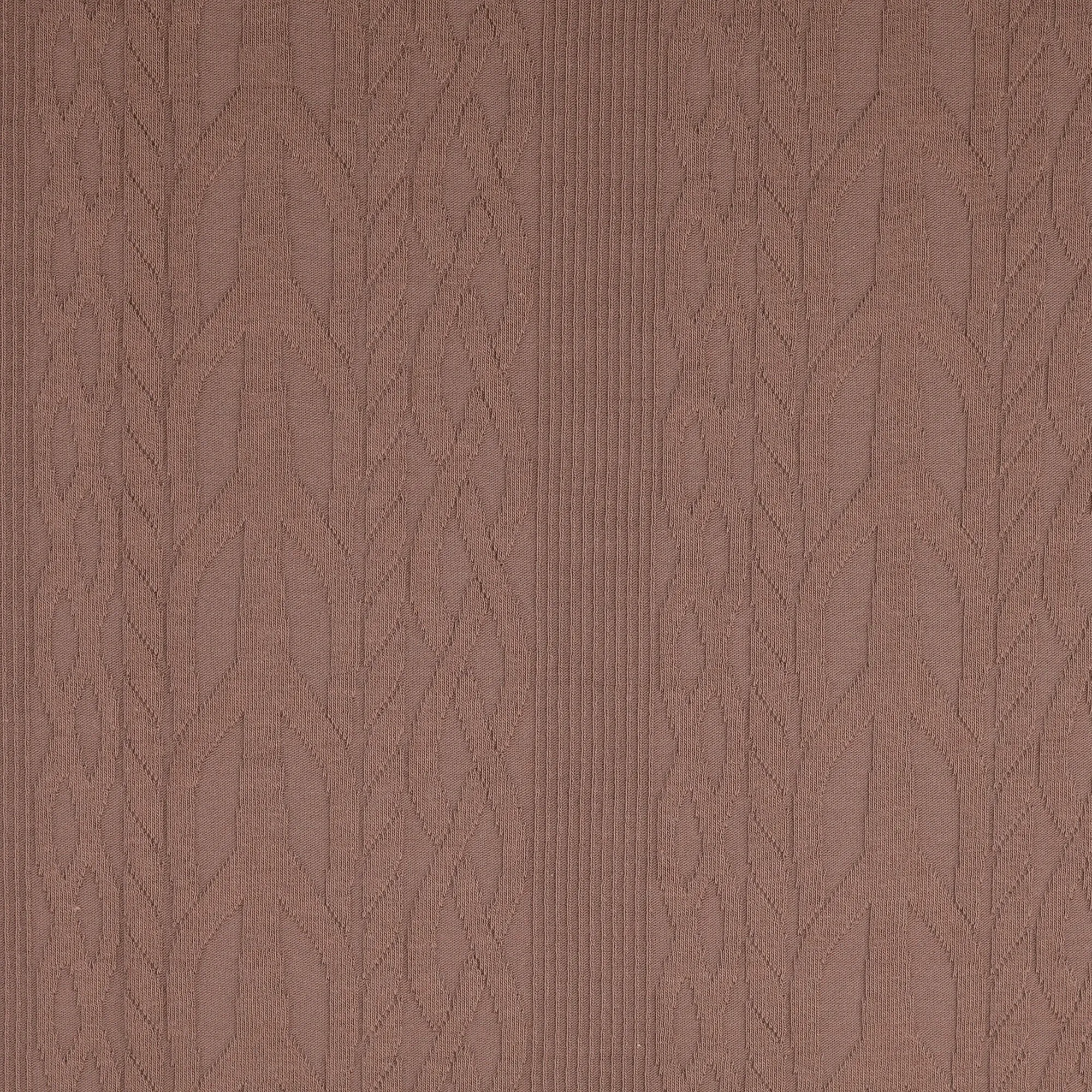 Cotton Cable Knit Fabric in Brown
