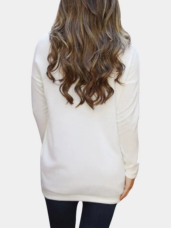 Custom Round Neck Long Sleeve White T-Shirts