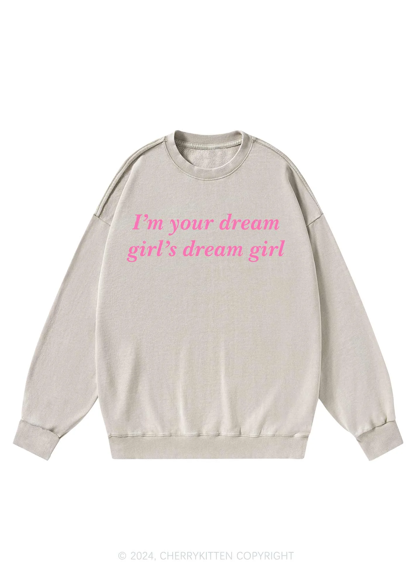Dream Girl Y2K Washed Sweatshirts Cherrykitten