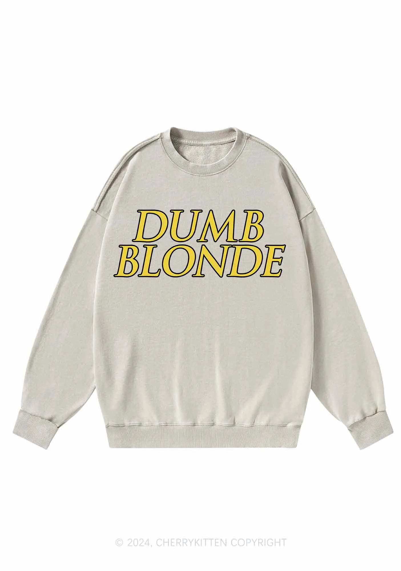 Dumb Blonde Y2K Washed Sweatshirts Cherrykitten