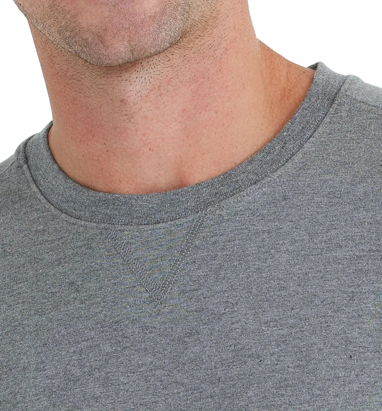 Free Fly M Bamboo Heritage Fleece Crew HEATHER GRAPHITE