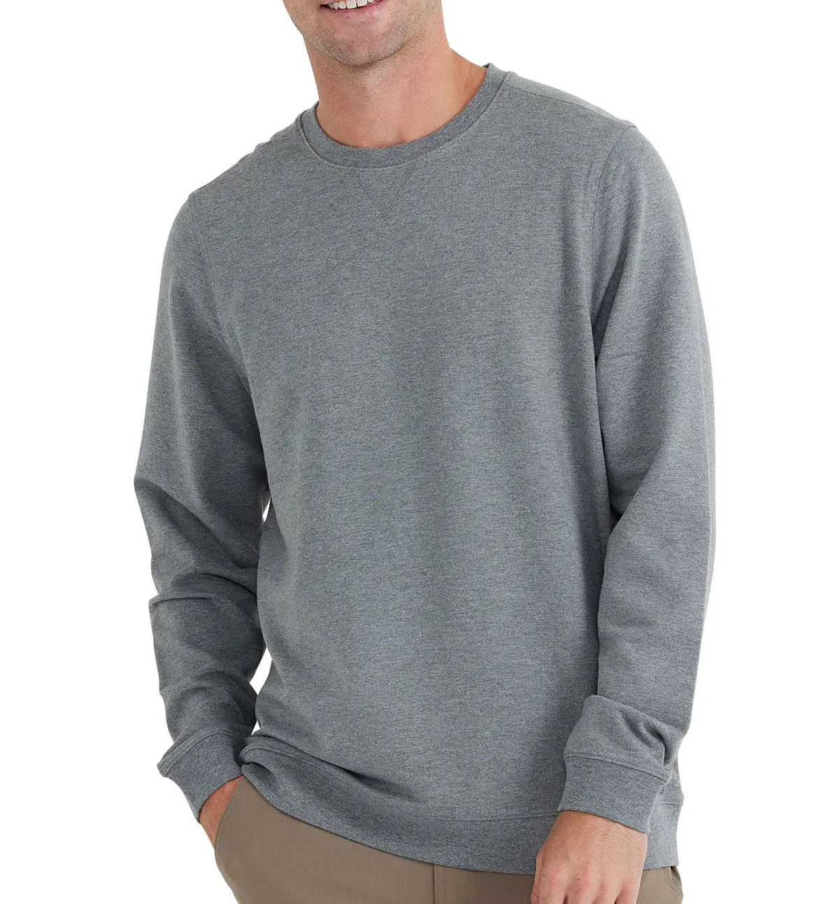 Free Fly M Bamboo Heritage Fleece Crew HEATHER GRAPHITE