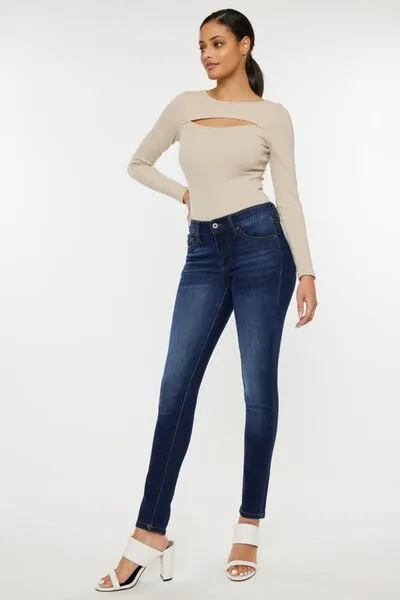 Hazel Blues® |  Kancan Mid Rise Gradient Skinny Jeans