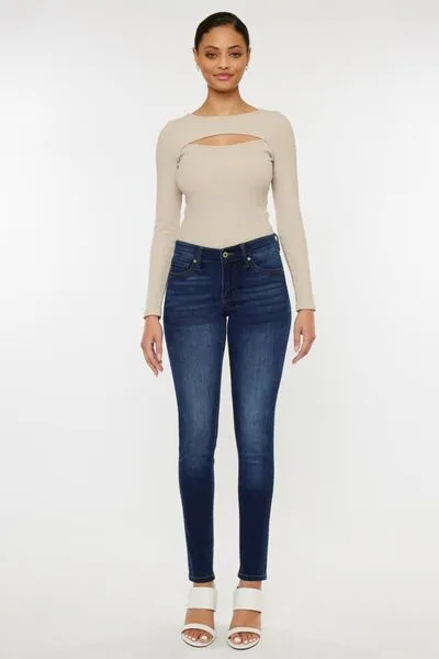 Hazel Blues® |  Kancan Mid Rise Gradient Skinny Jeans