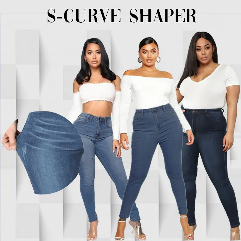High Rise Waist Skinny Slim Fit Jeans - GlamzLife