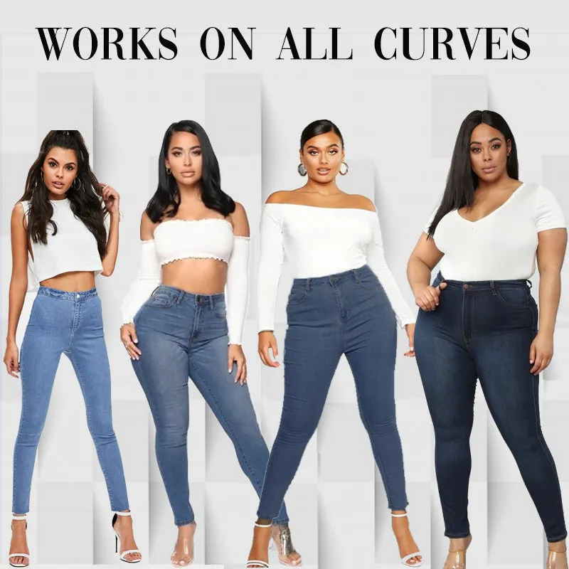 High Rise Waist Skinny Slim Fit Jeans - GlamzLife