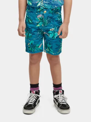 Kids - Mid-length printed chino shorts