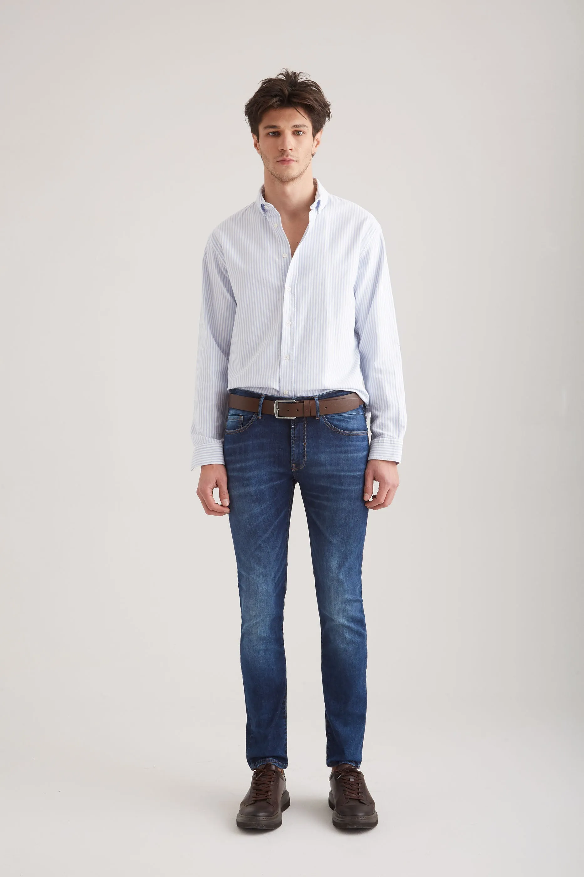 Leo - Slim Fit Stretch - Space Blue