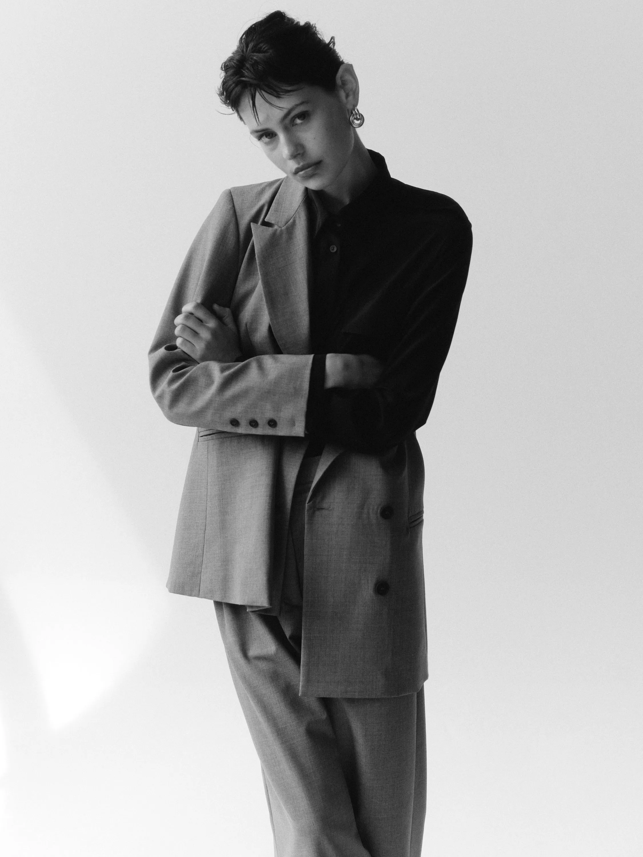 lightweight wool tailored jacket