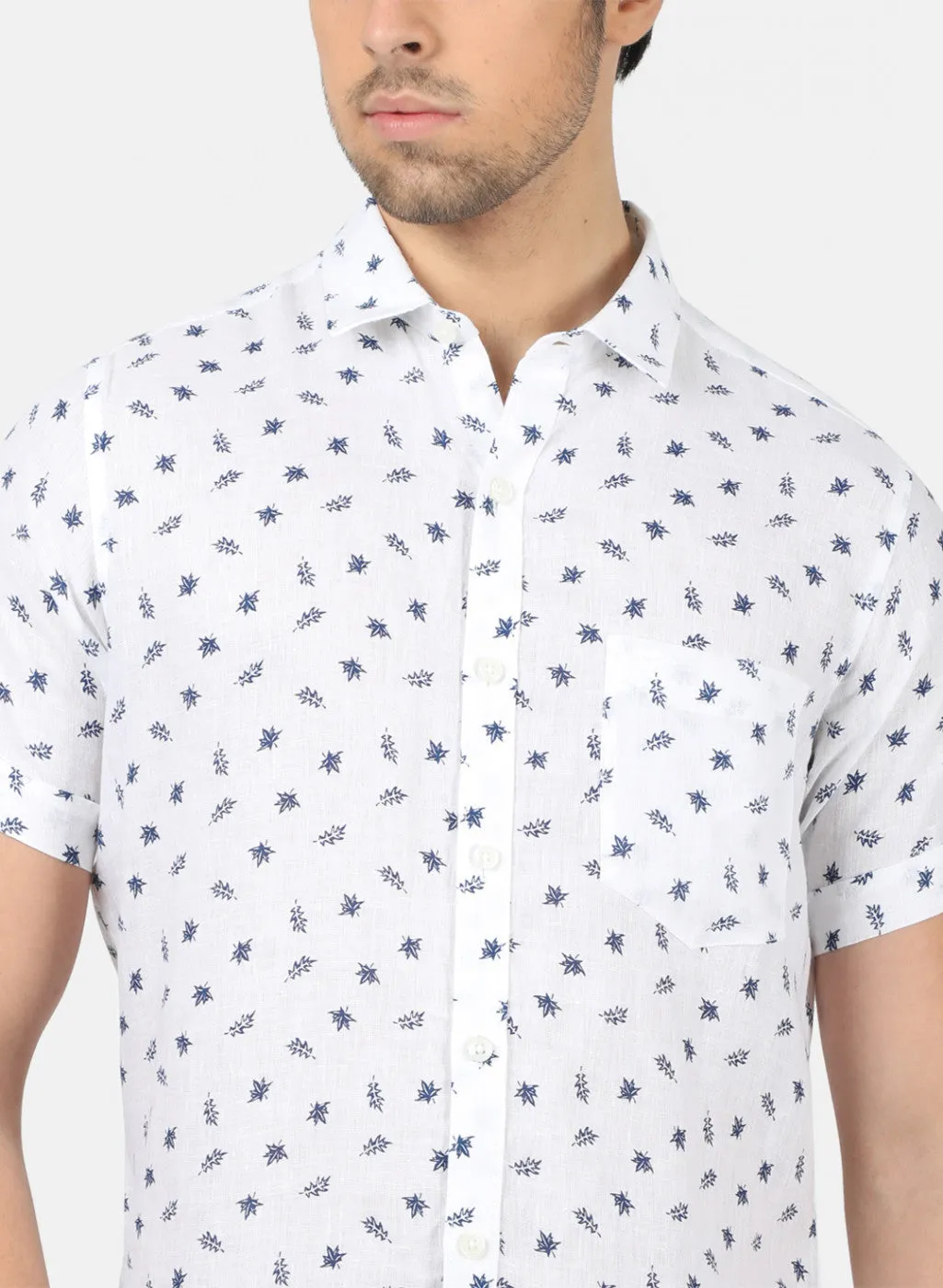 Men White Printed Shirts