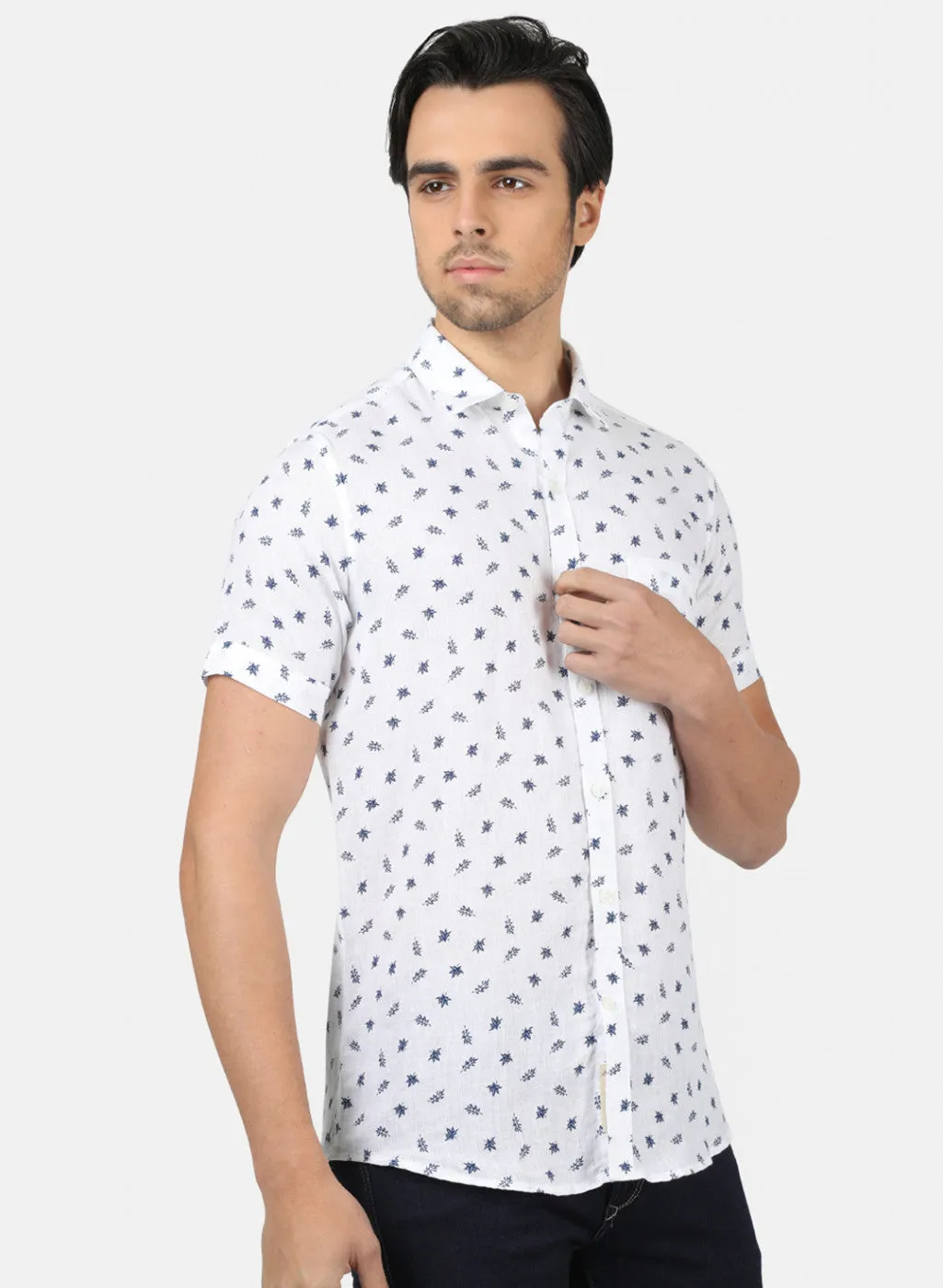 Men White Printed Shirts