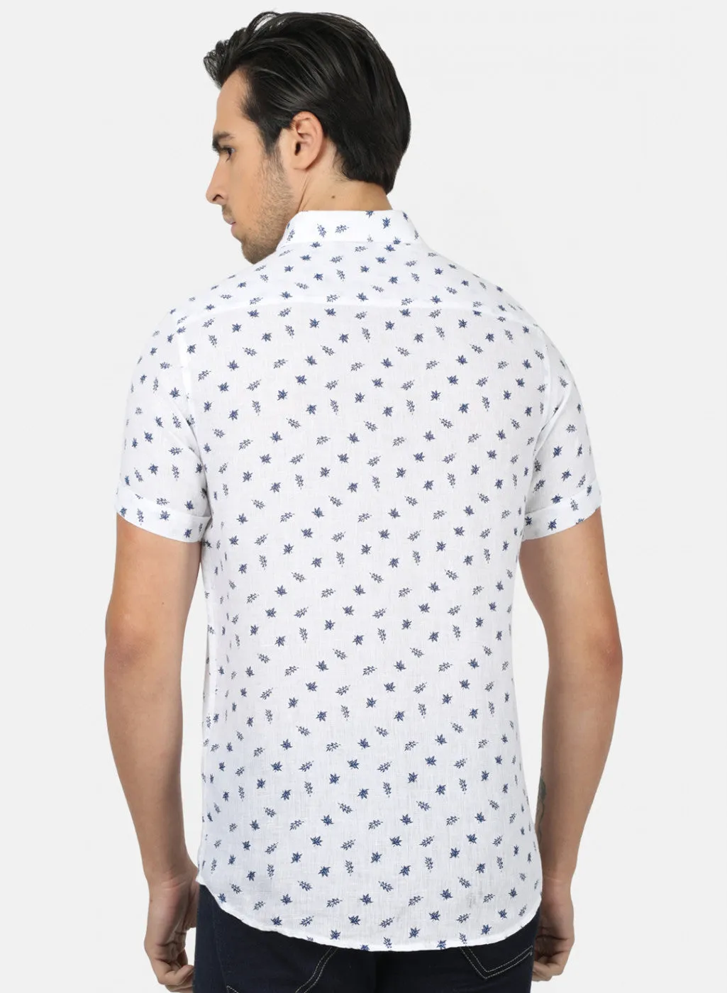 Men White Printed Shirts
