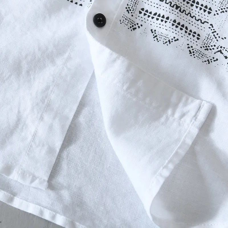 Men's Casual Linen Short Sleeve Shirts