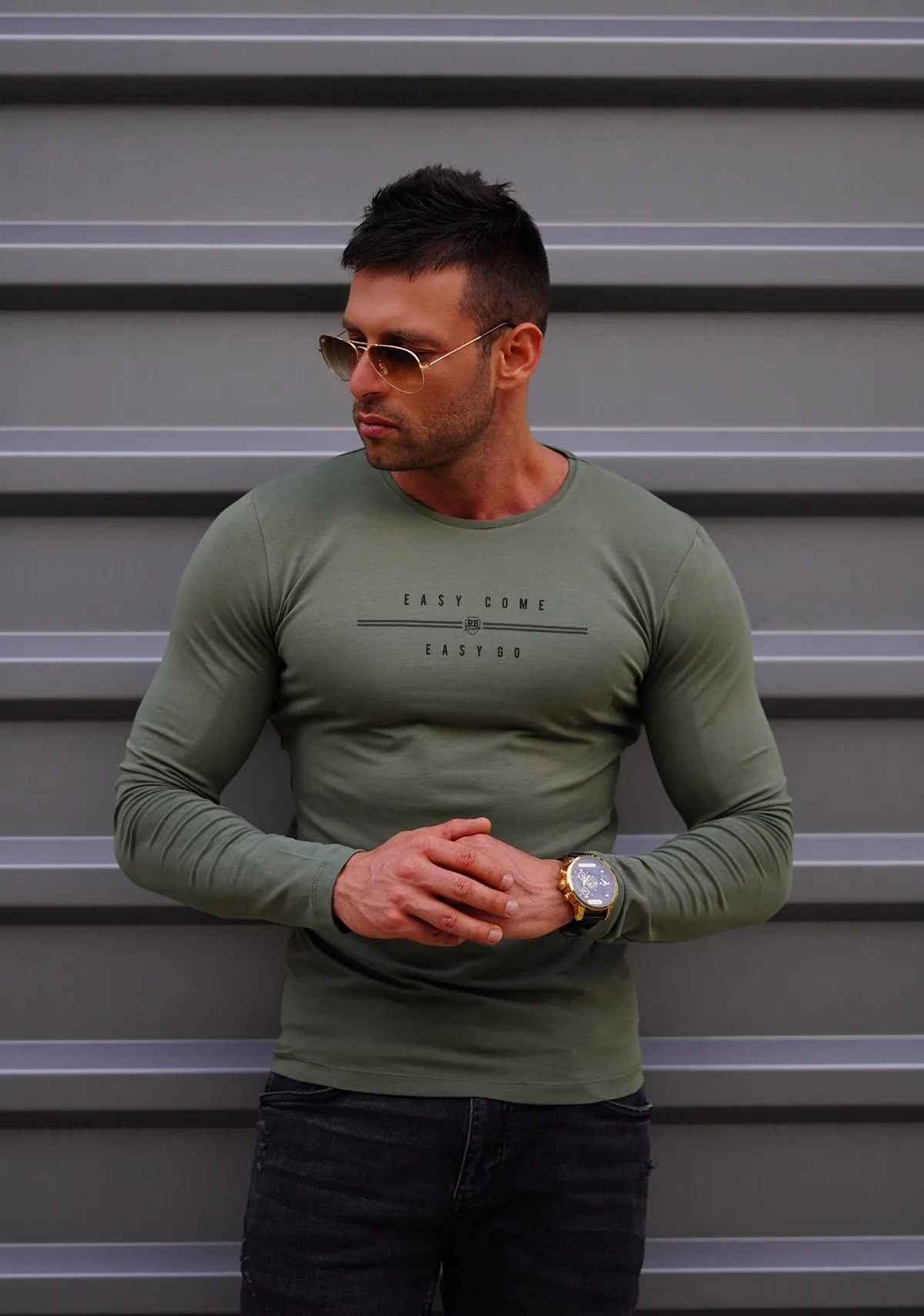 Mens Long Sleeve T-shirt "Easy Come Easy Go" MD947