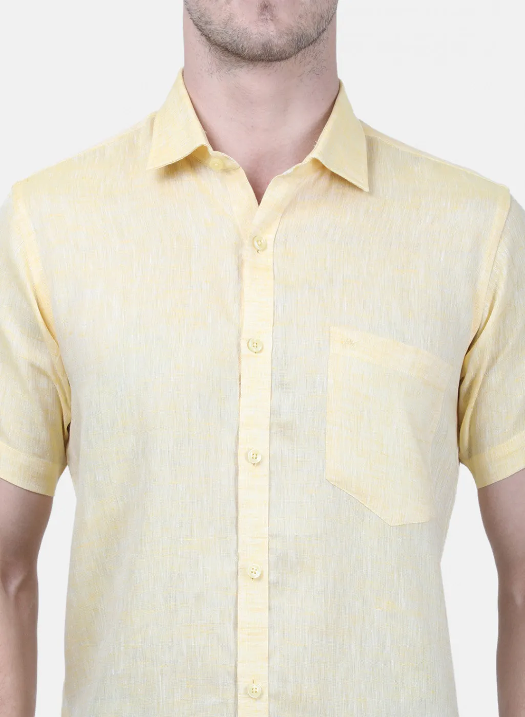 Mens Yellow Solid Shirts