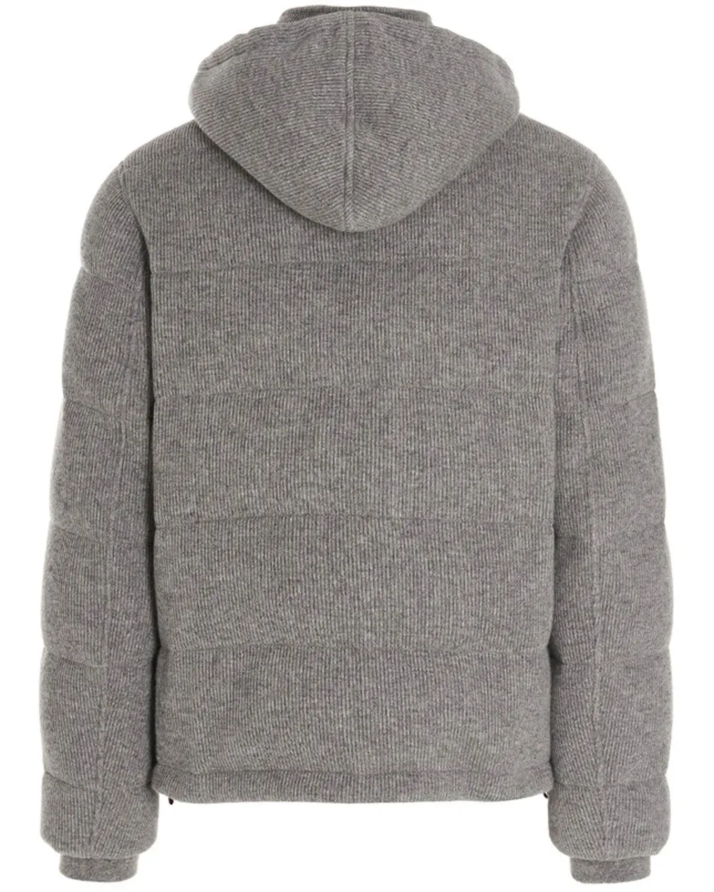 Mid Grey Cashmere Knit Padded Jacket
