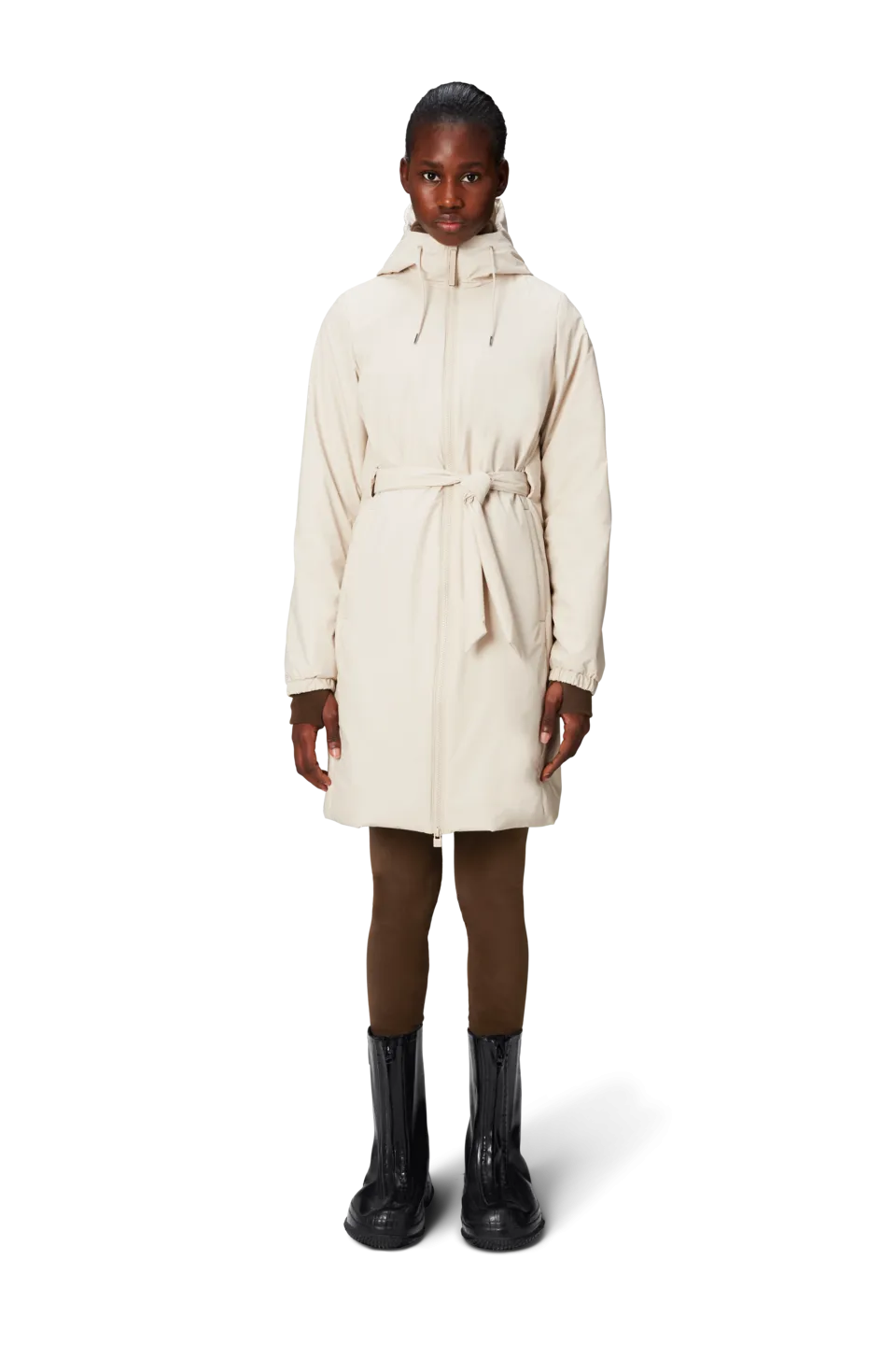 Rains - Lohja Long Insulated Curve Jacket Dune