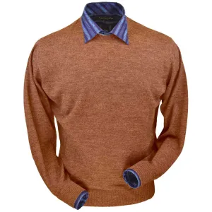 Royal Alpaca Crew Neck Sweater in Brick Heather by Peru Unlimited