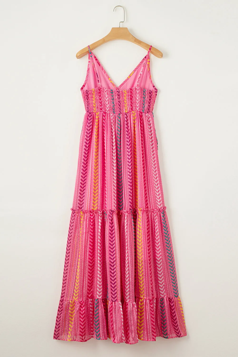 Tassel Tie V Neck Wrap Maxi Dress